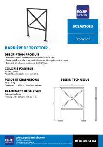 barriere de trottoir 0m83 BCSA830EU