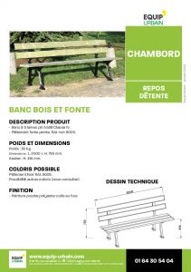 banc chambord 2m pin traite cl4 chambord