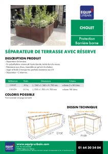 separateur de terrasse avec 2 reserves cholet