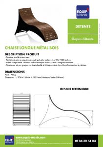 chaise longue boismetal laque