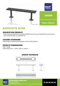banquette l1500xl300xh448 tout acier