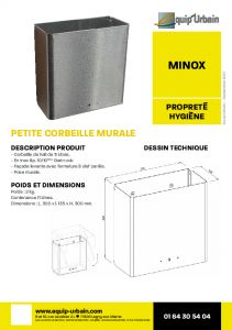 corbeille de hall murale inox minox