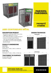 cache conteneur metal 350L