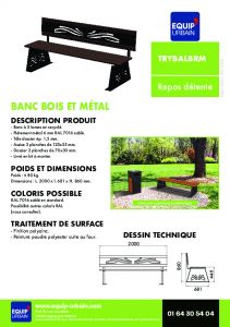 banc plastique recycle metal l1m80