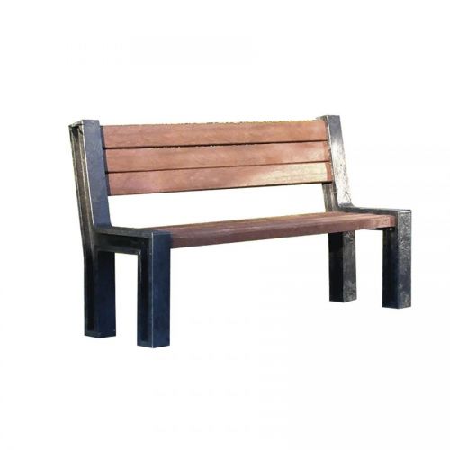 BANC PLASTIQUE RECYCLE NOIR/MARRON