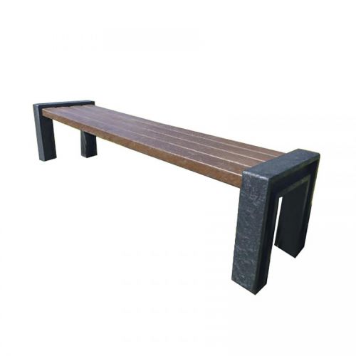 BANQUETTE PLASTIQUE RECYCLE NOIR/MARRON