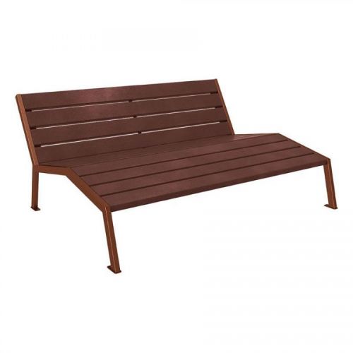 CHAISE LONGUE ACIER BOIS 2 PLACES SANS