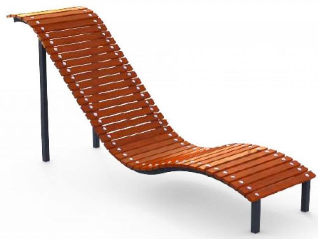 CHAISE LONGUE BOIS METAL