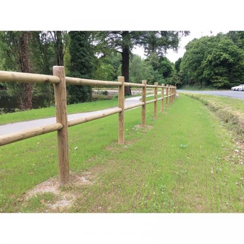 POTEAU DE BARRIERE 2 LISSES 1,50M