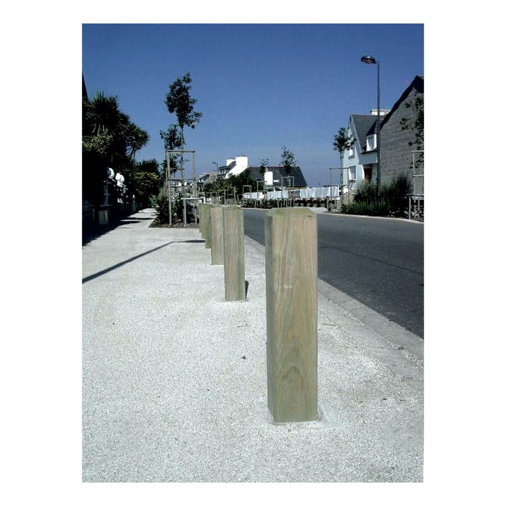 BORNE BOIS CARREE AMOVIBLE H100 140X140