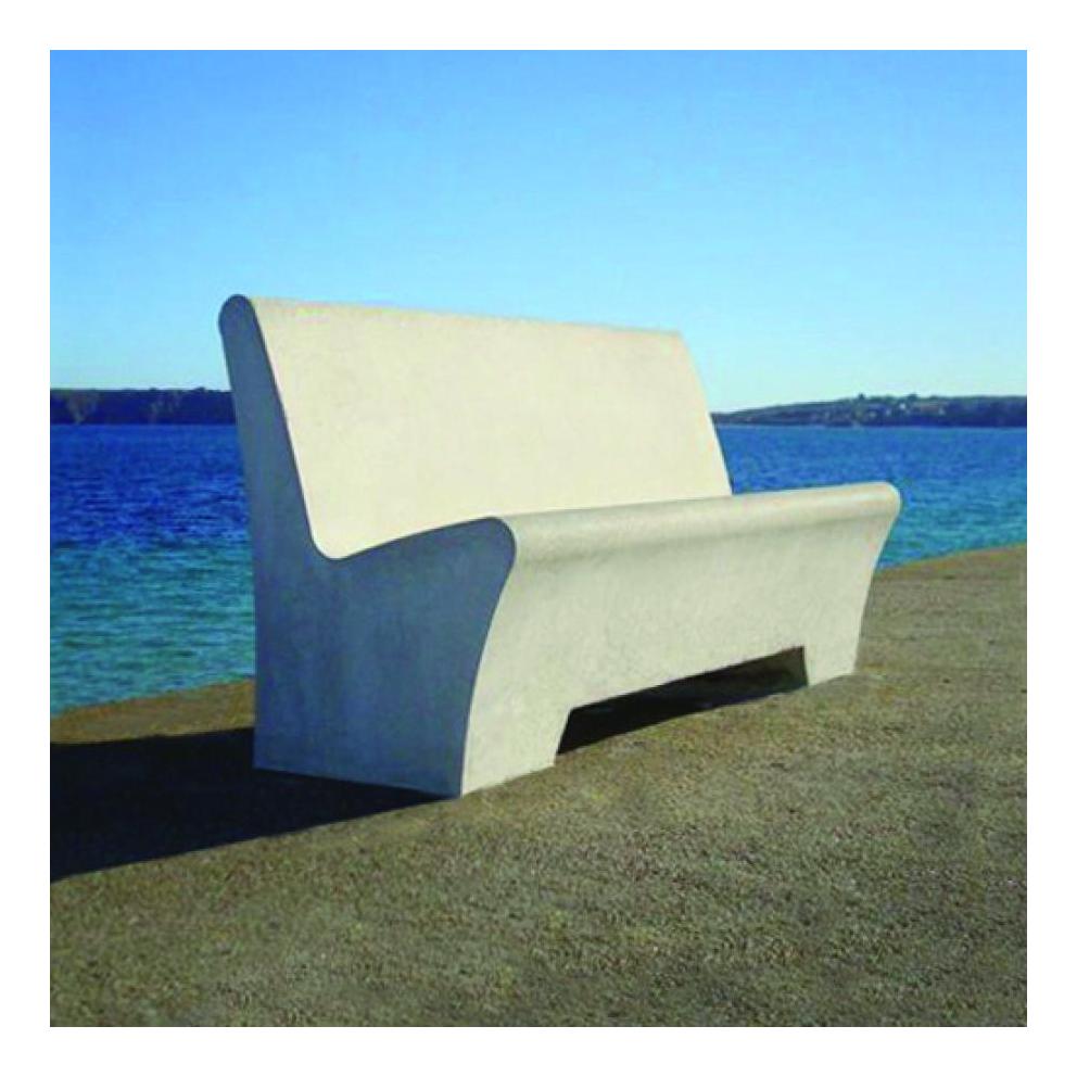 BANC EN BETON GRIS LISSE 1500MM