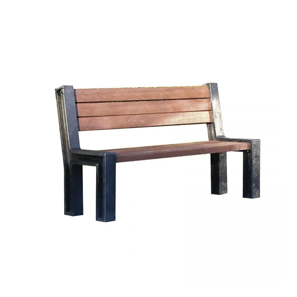 BANC PLASTIQUE RECYCLE NOIR/MARRON