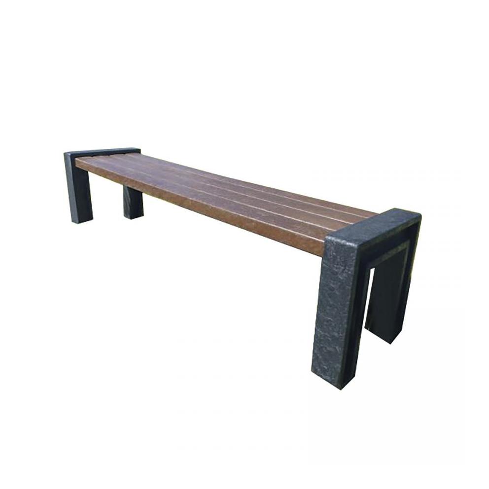 BANQUETTE PLASTIQUE RECYCLE NOIR/MARRON