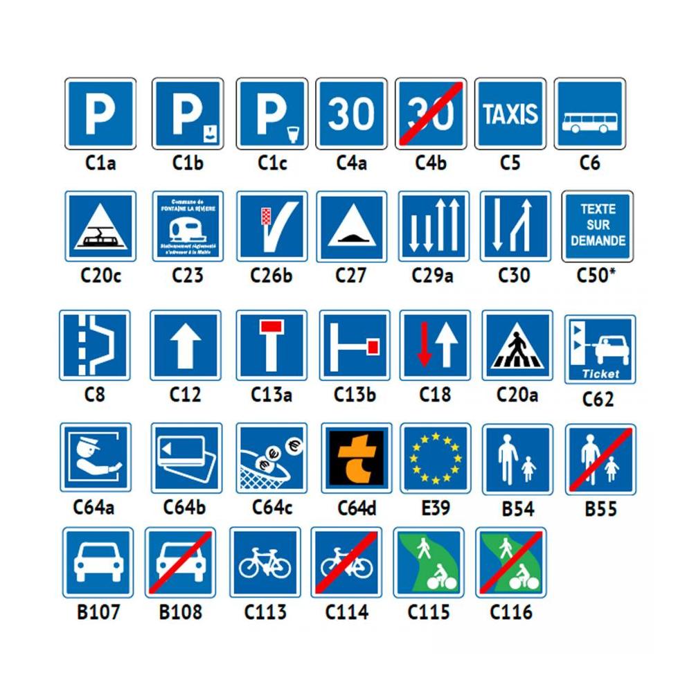 PANNEAU TYPE C  INDICATION 500X500
