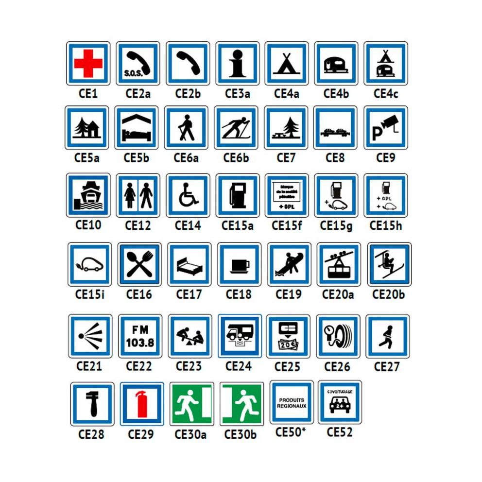 PANNEAU TYPE CE  INDICATION 500X500