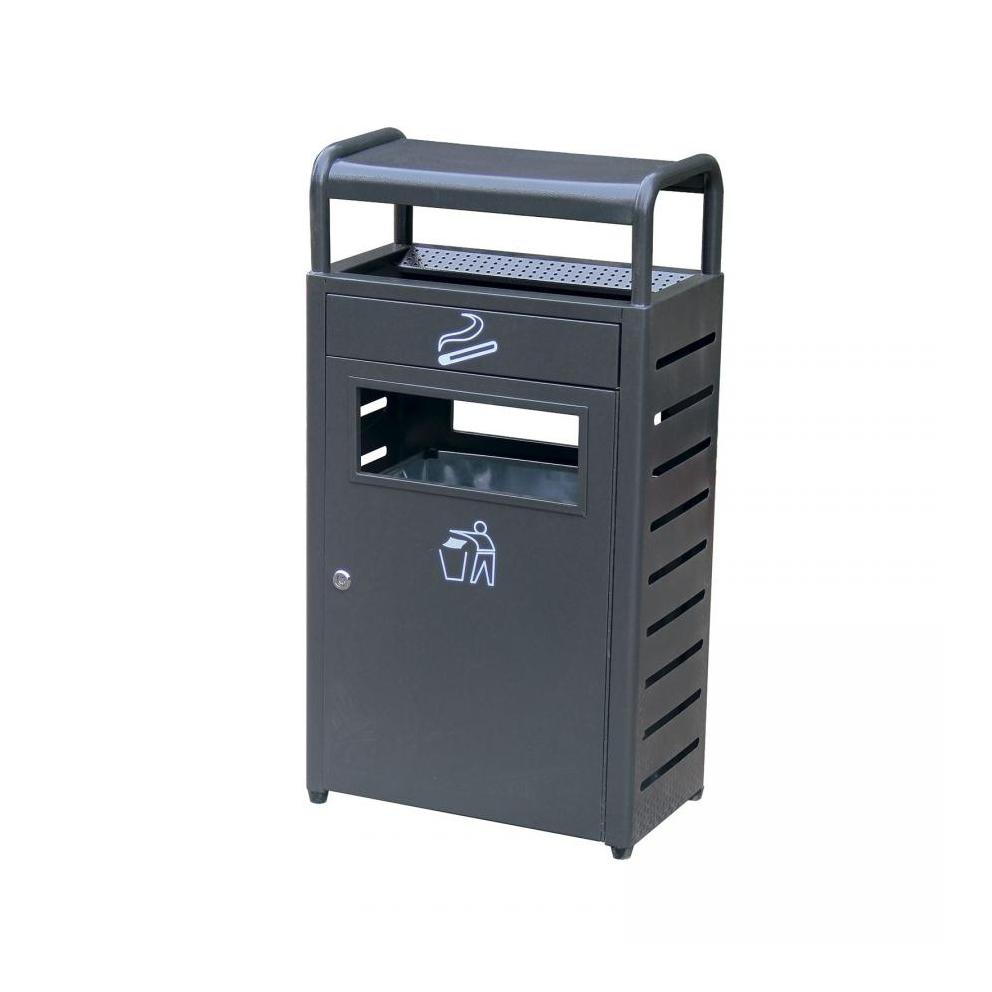 BORNE ACIER CORBEILLE 60L CENDRIER  12L