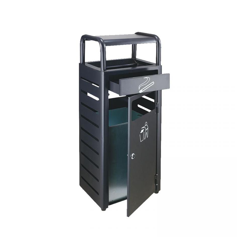 BORNE ACIER CORBEILLE 30L CENDRIER  6L