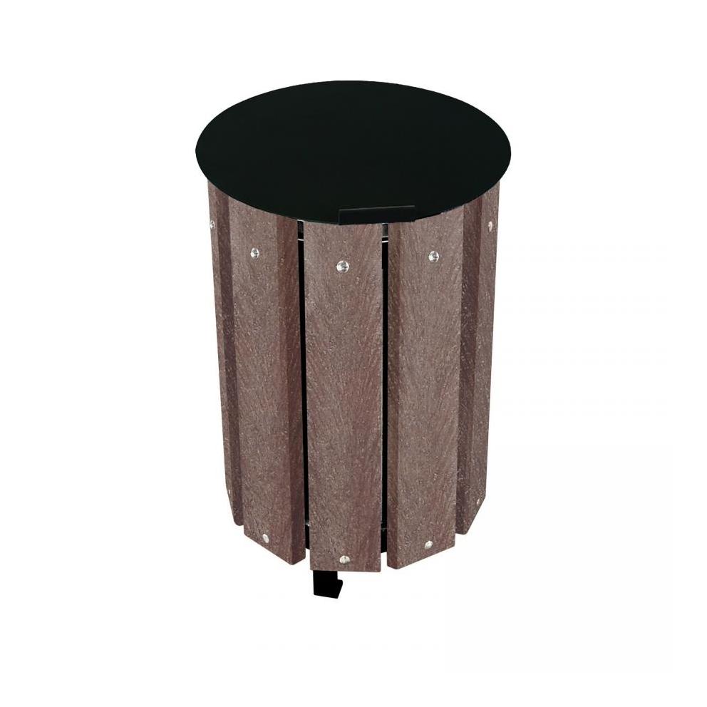 CORBEILLE RONDE 48L RECYCLE MARRON