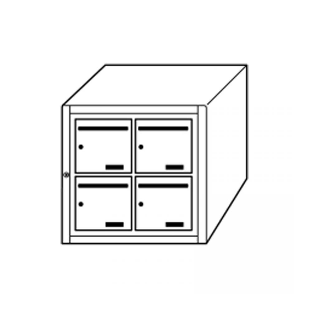 BOITE A LETTRES INTERIEUR 4 CASES HORIZ