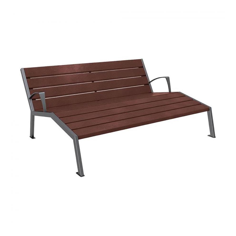 CHAISE LONGUE ACIER 3 PLACES AVEC