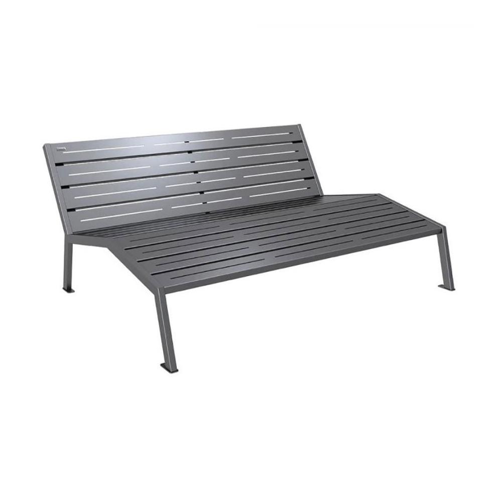 CHAISE LONGUE ACIER 3 PLACES SANS