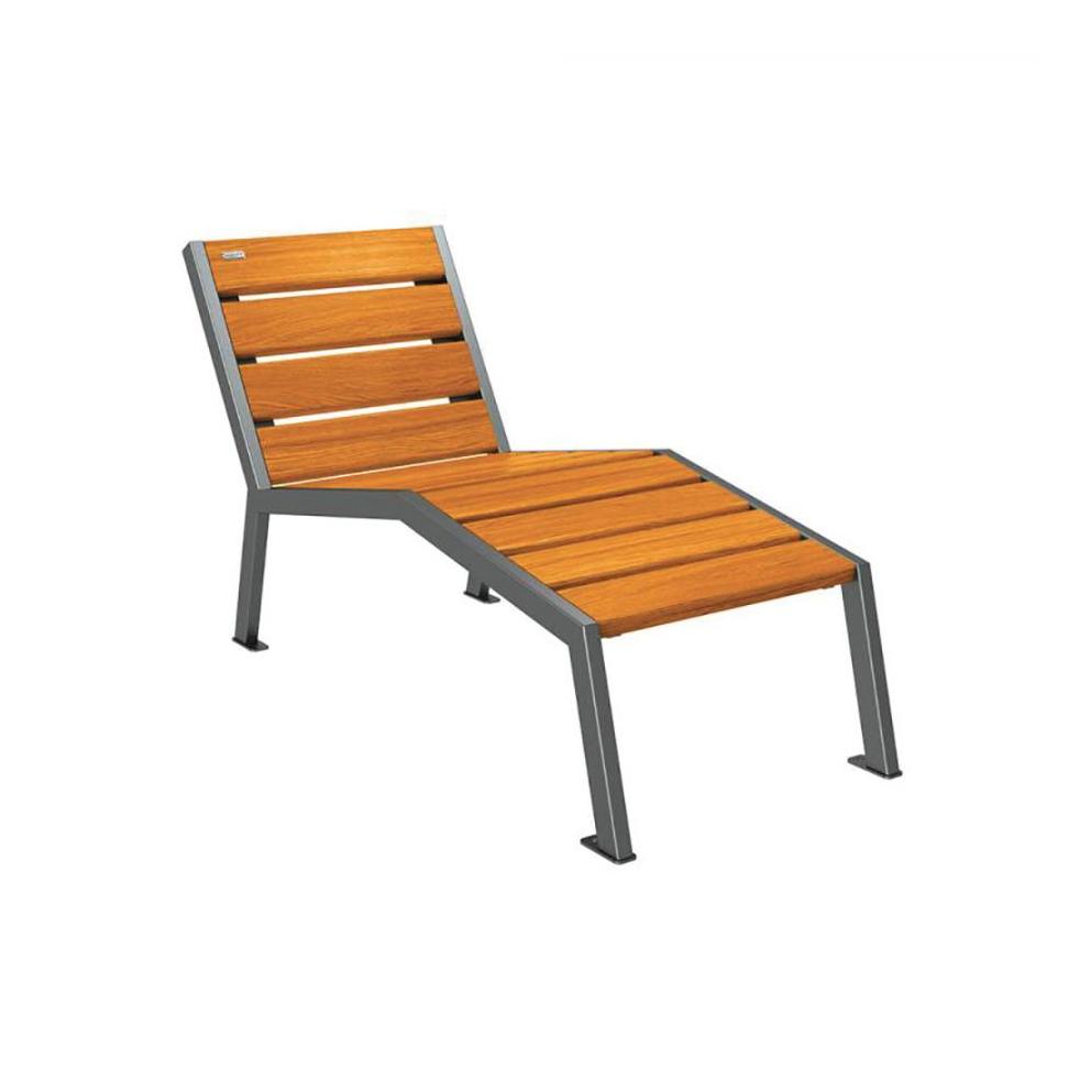 CHAISE LONGUE ACIER BOIS 1 PLACE SANS