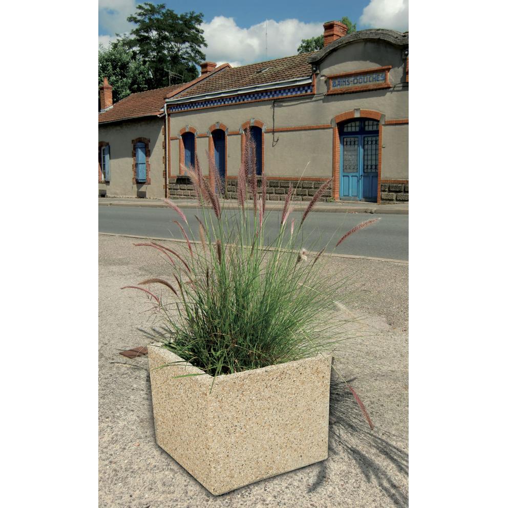 JARDINIERE BETON CARREE 500 X 500 H500