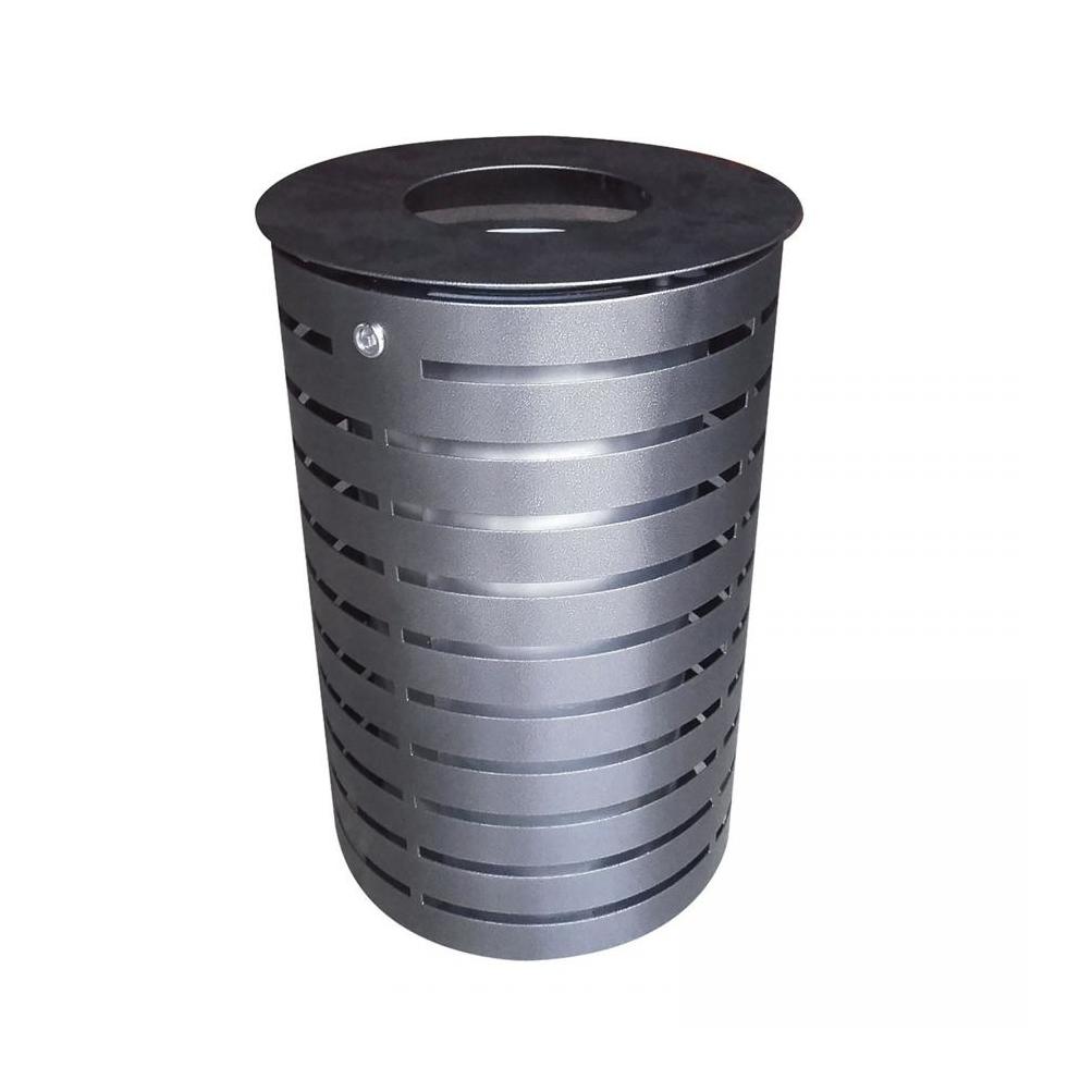 CORBEILLE CYLINDRIQUE GRIS MARTELE