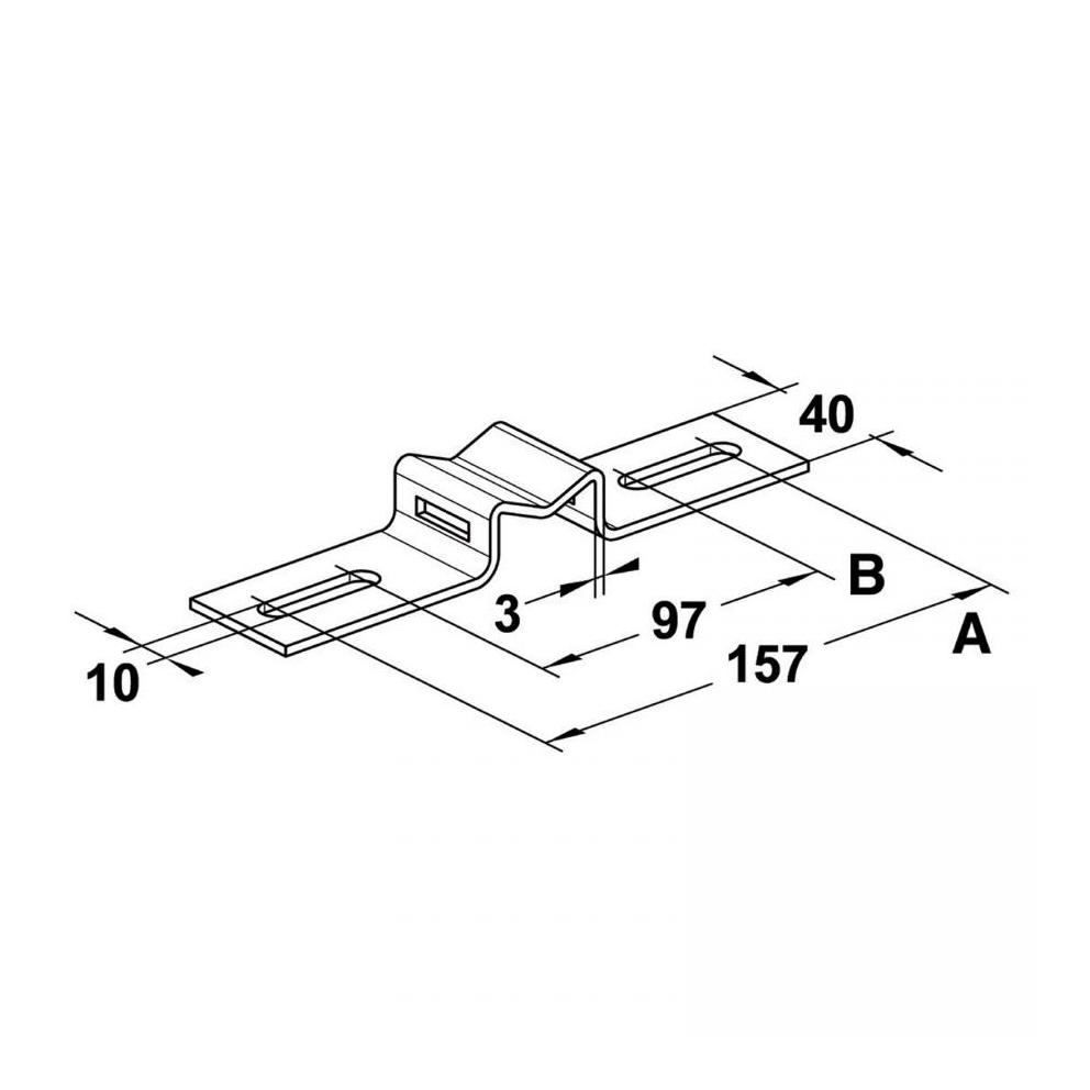 LOT DE 100 PATTES ENTRAXE 157MM