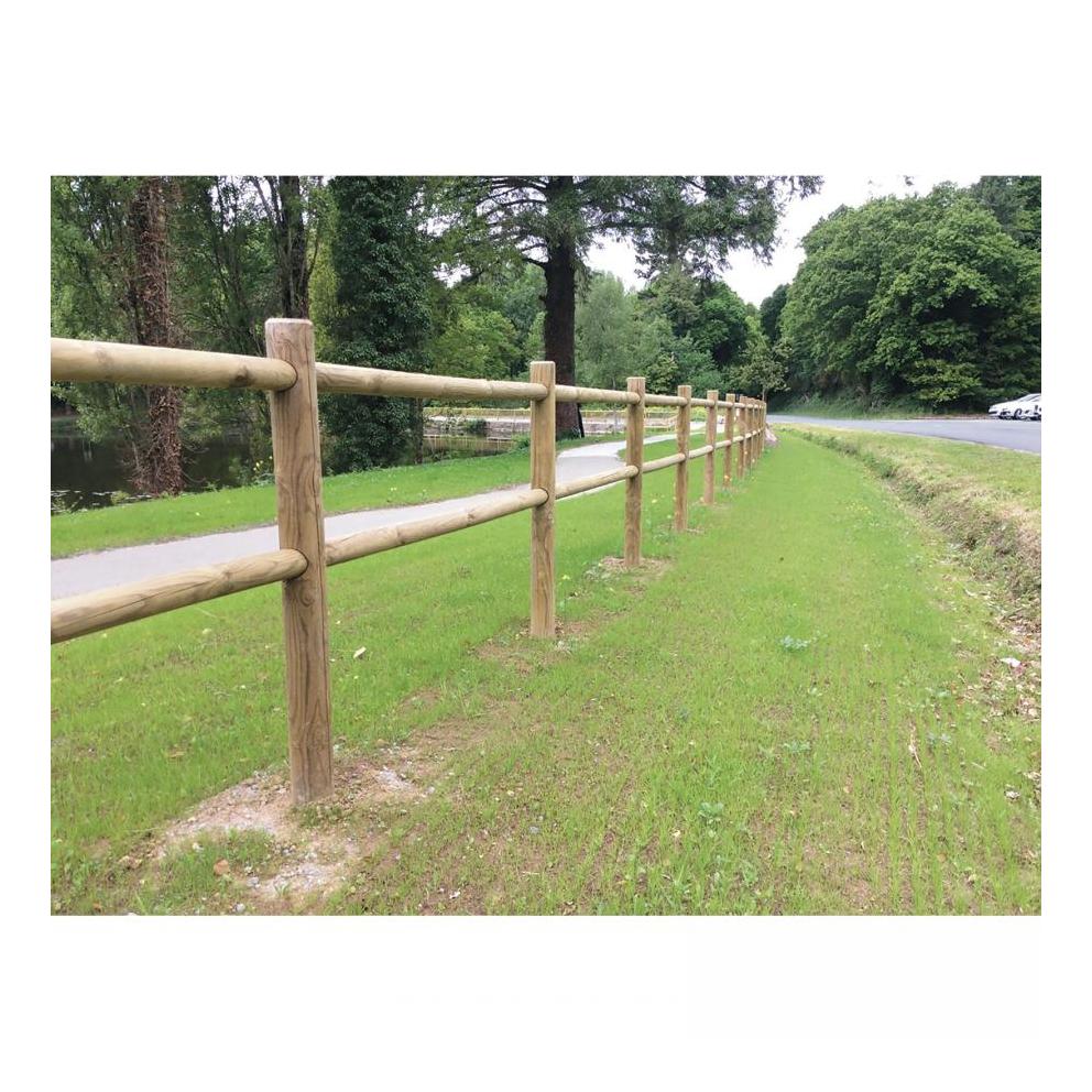 POTEAU DE BARRIERE 2 LISSES 1,50M