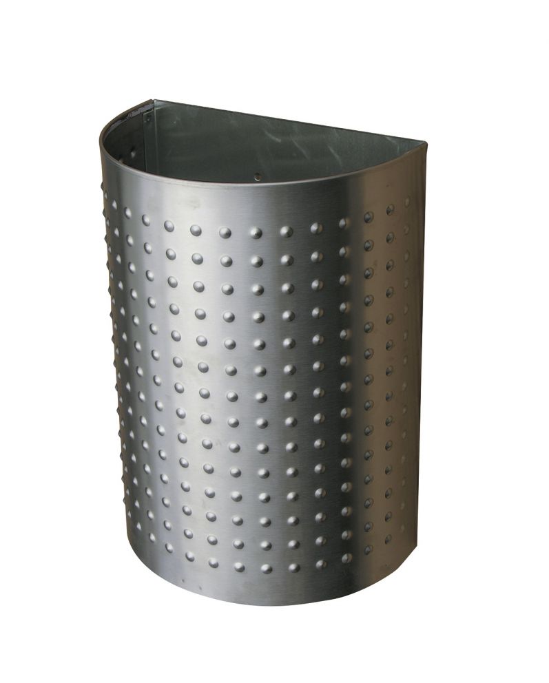 CORBEILLE 1/2 RONDE INOX DECOR PICOT