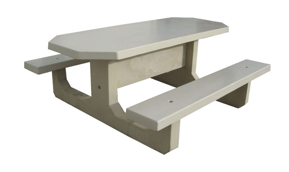 TABLE/BANC BETON OCTO PMR BLANC NATUREL