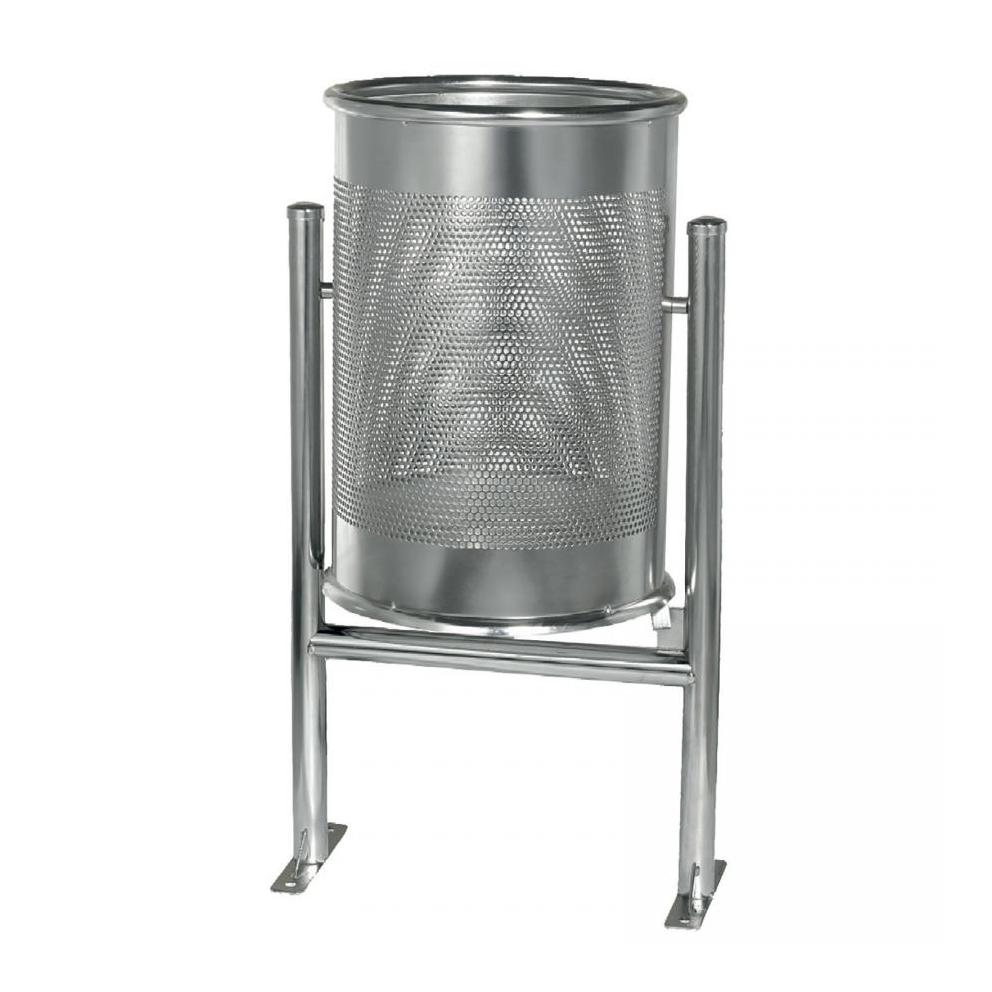 CORBEILLE INOX CYLINDRIQUE S/PIED